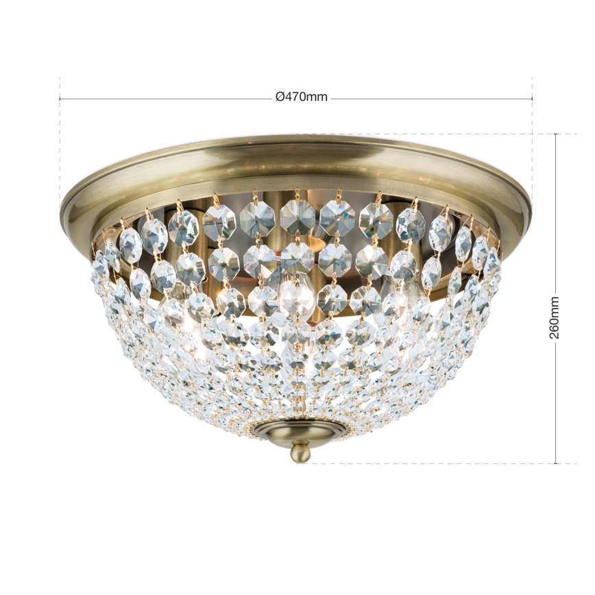 Plafoniera di cristallo PLAFOND 6xE27/40W/230V diametro 47 cm bronzo