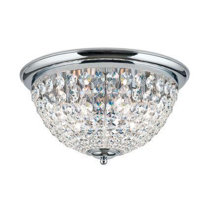 Plafoniera di cristallo PLAFOND 6xE27/40W/230V diametro 47 cm cromo lucido