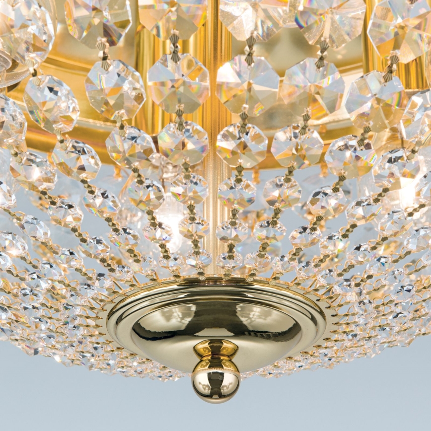 Plafoniera di cristallo PLAFOND 6xE27/40W/230V diametro 47 cm oro