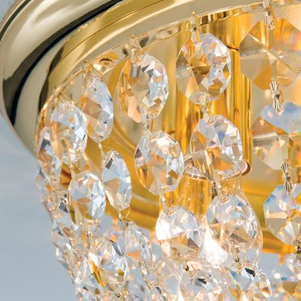 Plafoniera di cristallo PLAFOND 6xE27/40W/230V diametro 47 cm oro