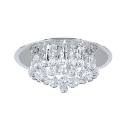 Plafoniera di cristallo GLORIA 4xG9/40W/230V diametro 38 cm limpido/cromo lucido