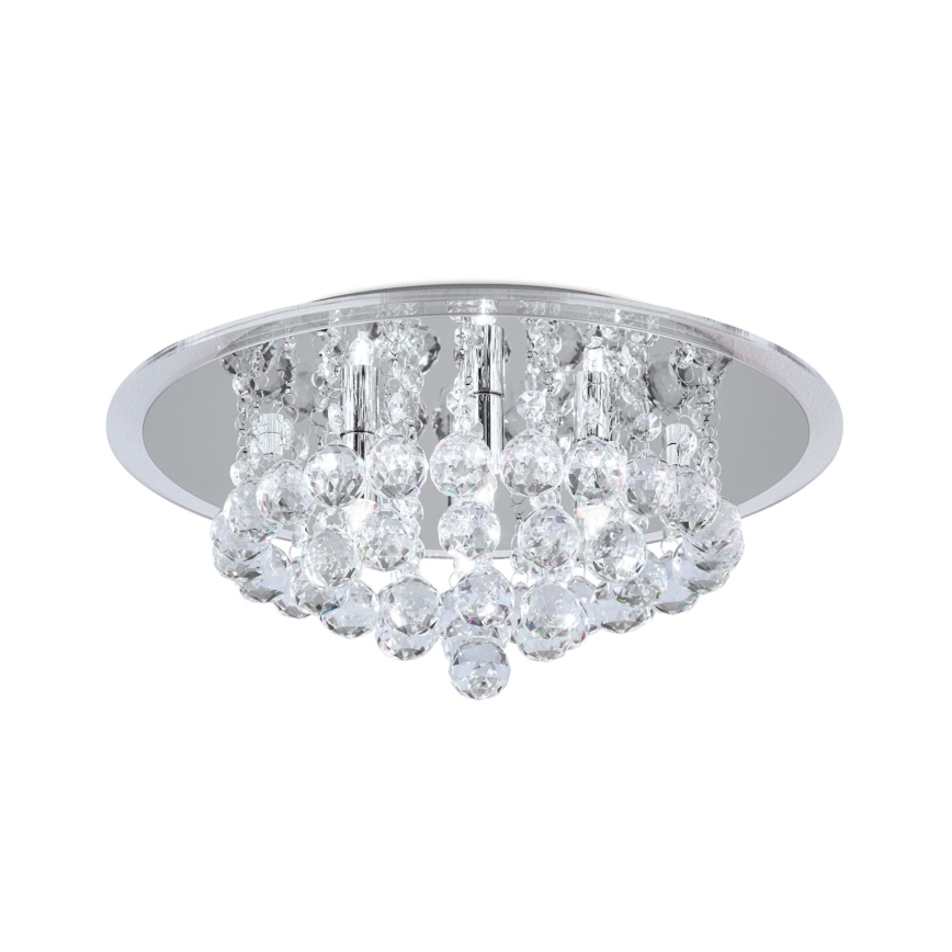 Plafoniera di cristallo GLORIA 4xG9/40W/230V diametro 38 cm limpido/cromo lucido