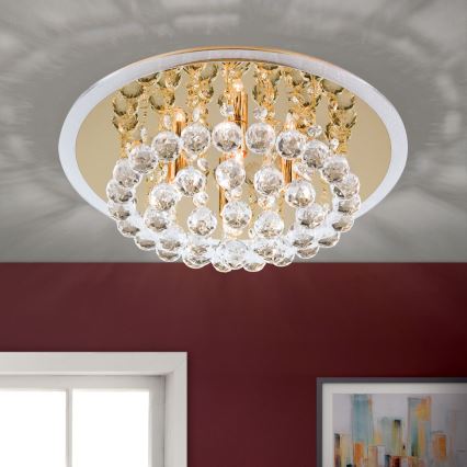Plafoniera di cristallo GLORIA 4xG9/40W/230V diametro 38 cm oro