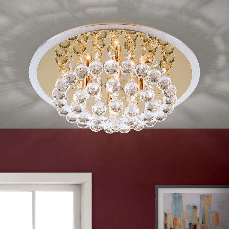 Plafoniera di cristallo GLORIA 4xG9/40W/230V diametro 38 cm oro