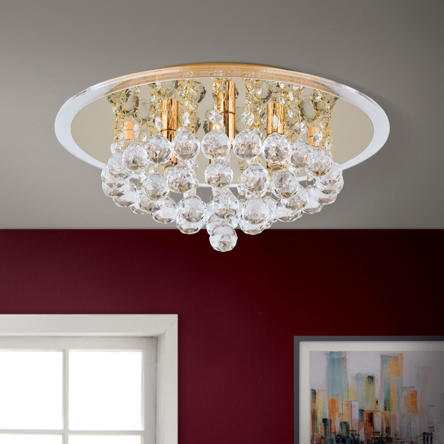 Plafoniera di cristallo GLORIA 4xG9/40W/230V diametro 38 cm oro