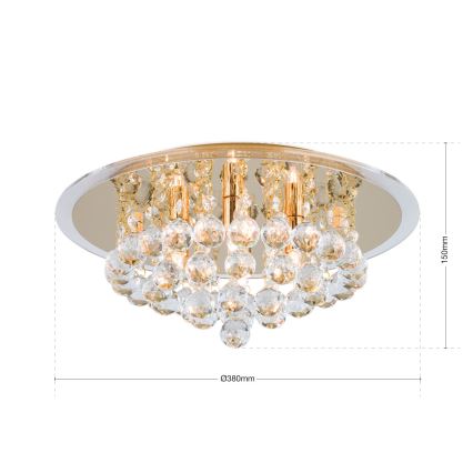 Plafoniera di cristallo GLORIA 4xG9/40W/230V diametro 38 cm oro