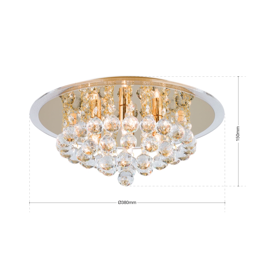 Plafoniera di cristallo GLORIA 4xG9/40W/230V diametro 38 cm oro
