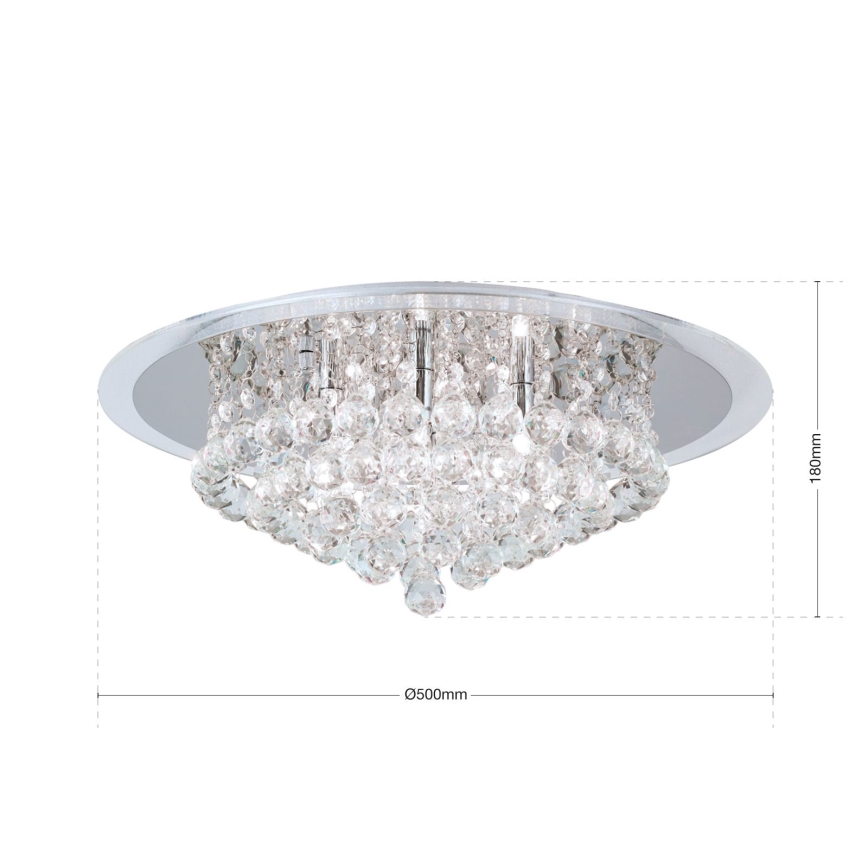 Kristall-Deckenleuchte GLORIA 6xG9/40W/230V d 50 cm klar/glänzendes Chrom