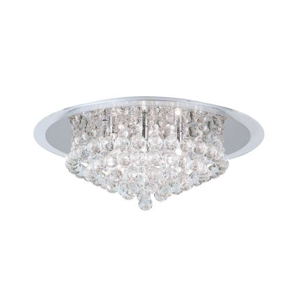 Plafoniera di cristallo GLORIA 6xG9/40W/230V diametro 50 cm limpido/cromo lucido
