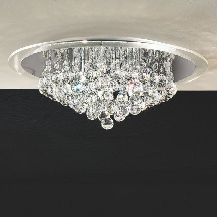 Plafoniera di cristallo GLORIA 6xG9/40W/230V diametro 50 cm limpido/cromo lucido
