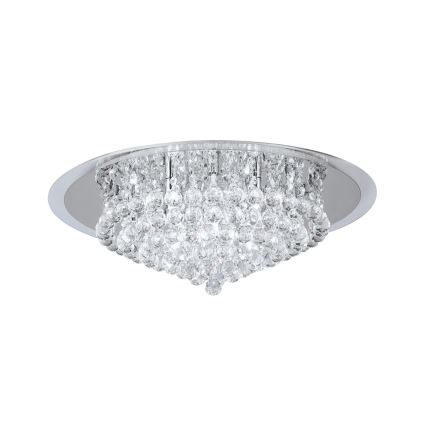 Plafoniera di cristallo GLORIA 9xG9/40W/230V diametro 62 cm limpido/cromo lucido