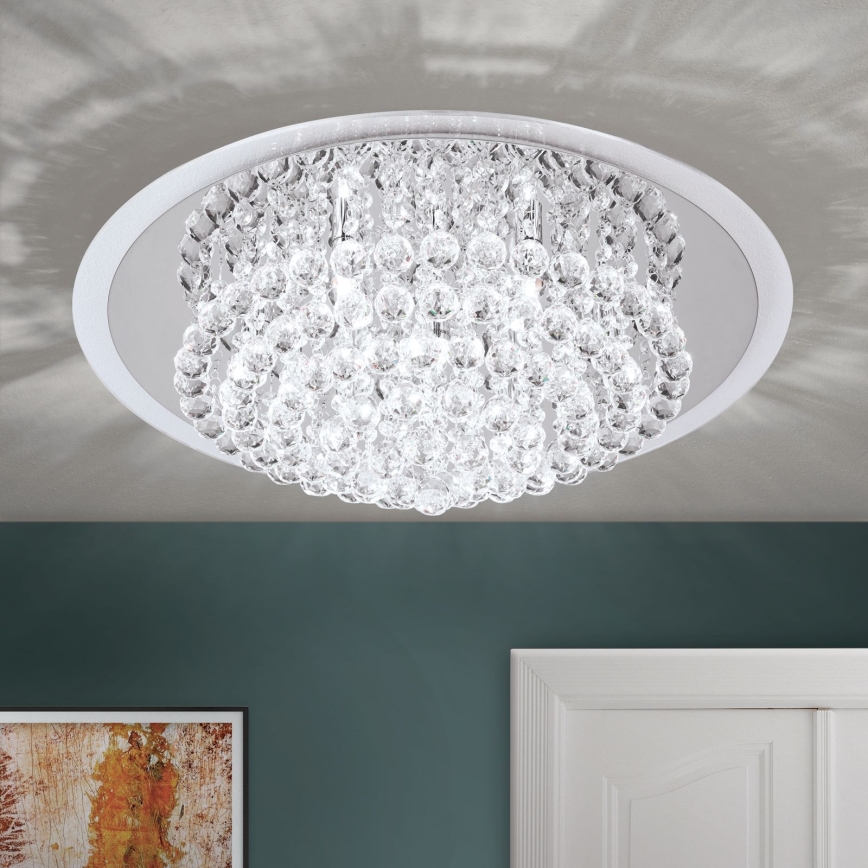 Plafoniera di cristallo GLORIA 9xG9/40W/230V diametro 62 cm limpido/cromo lucido