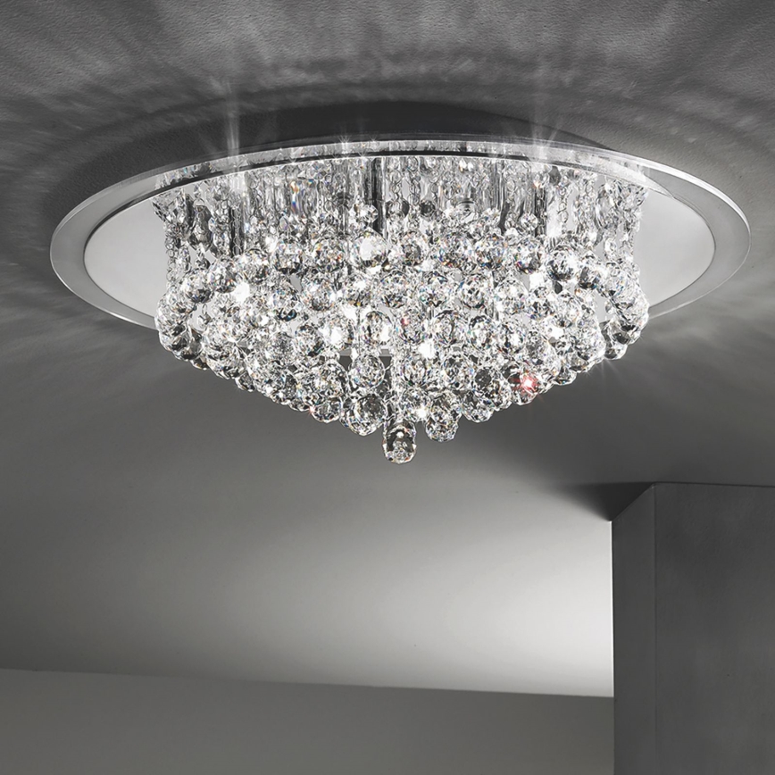 Plafoniera di cristallo GLORIA 9xG9/40W/230V diametro 62 cm limpido/cromo lucido