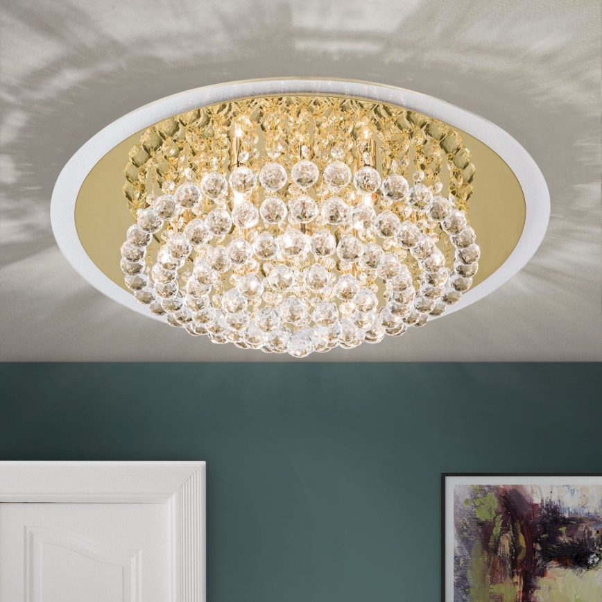 Plafoniera di cristallo GLORIA 9xG9/40W/230V diametro 62 cm oro
