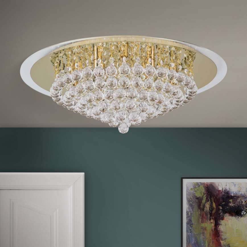 Plafoniera di cristallo GLORIA 9xG9/40W/230V diametro 62 cm oro