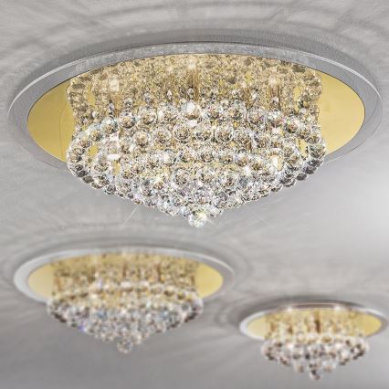 Plafoniera di cristallo GLORIA 9xG9/40W/230V diametro 62 cm oro