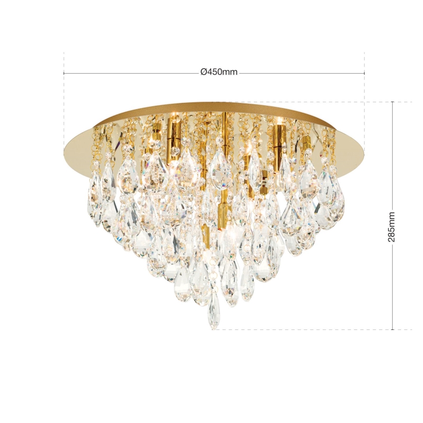 Kristall-Deckenleuchte CELESTE 6xG9/40W/230V d 45 cm golden