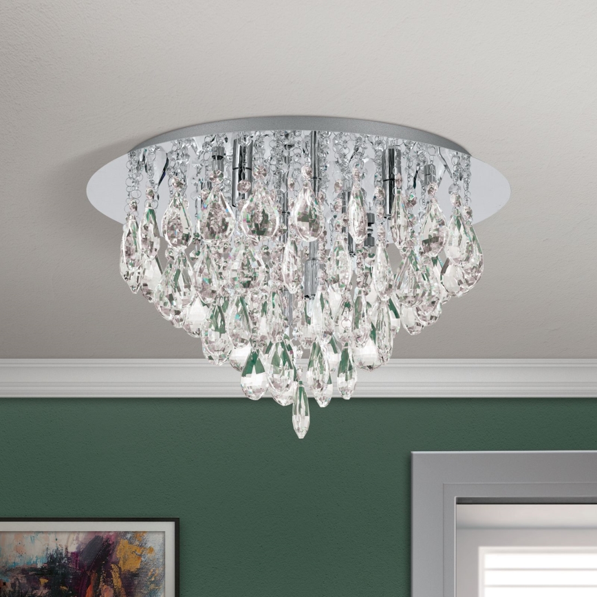 Plafoniera di cristallo CELESTE 6xG9/40W/230V diametro 45 cm cromo lucido