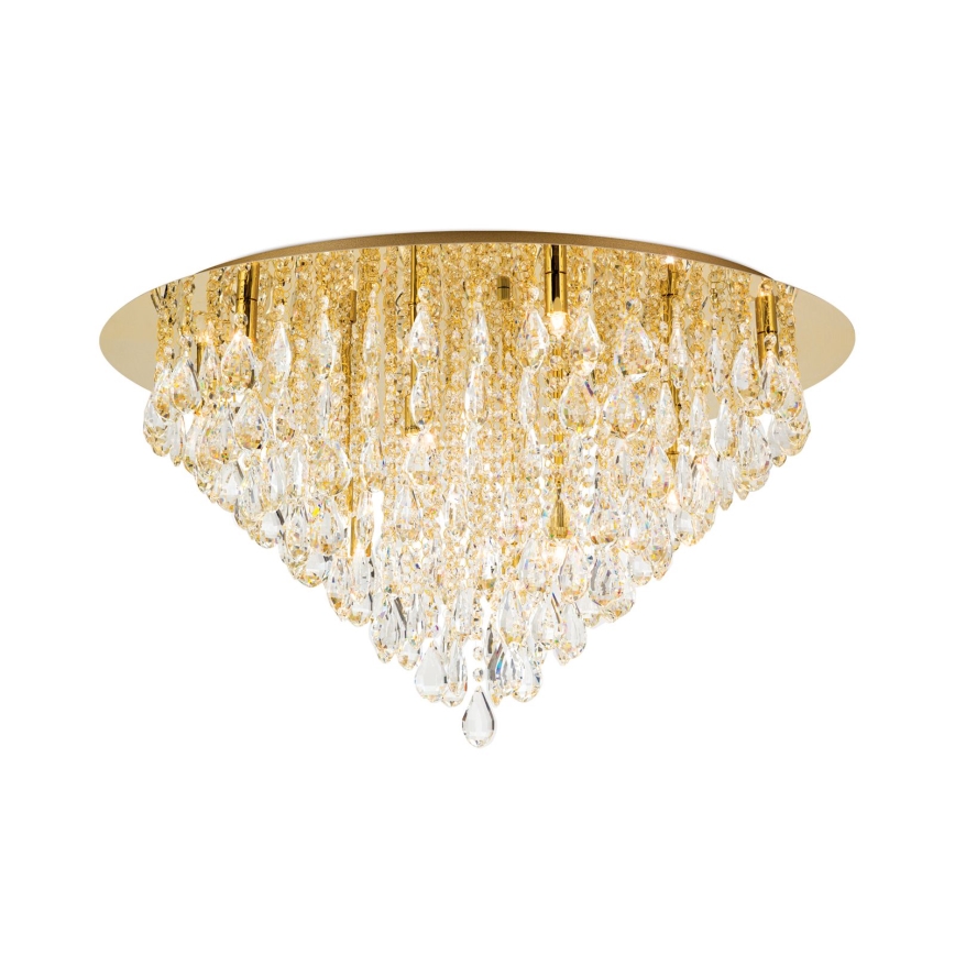 Plafoniera di cristallo CELESTE 12xG9/40W/230V diametro 75 cm oro