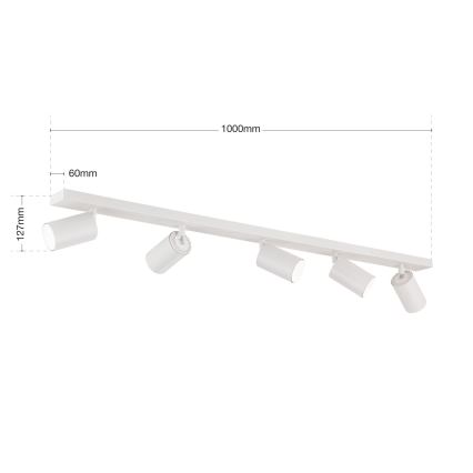 Faretto SEAN 5xGU10/13W/230V bianco