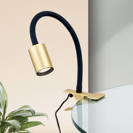 Flexible LED-Tischleuchte mit Klemme KURT LED/5W/230V golden