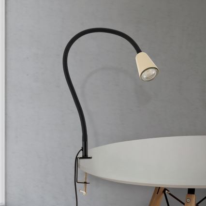 Flexible Tischlampe mit Klemme DOTTY 1xGU10/10W/230V beige/schwarz
