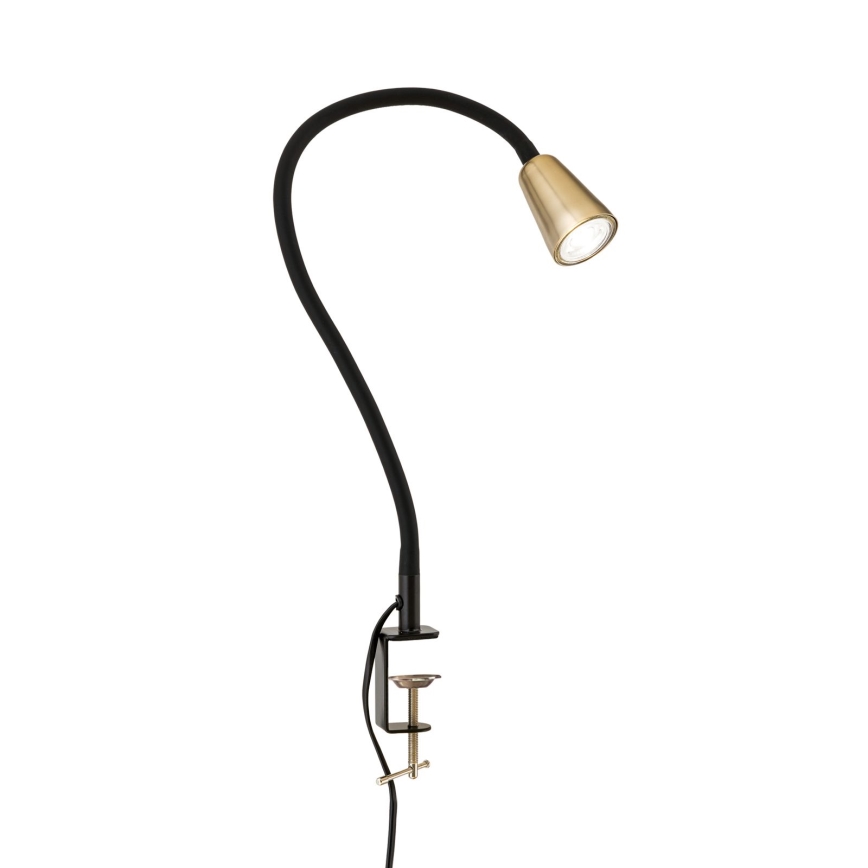 Flexible Tischlampe mit Klemme DOTTY 1xGU10/10W/230V Messing/Schwarz