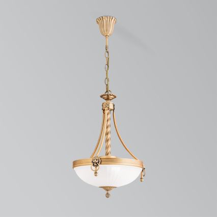Hängeleuchte an Kette ROCCA 3xE27/60W/230V d 32 cm bronzen/weiß