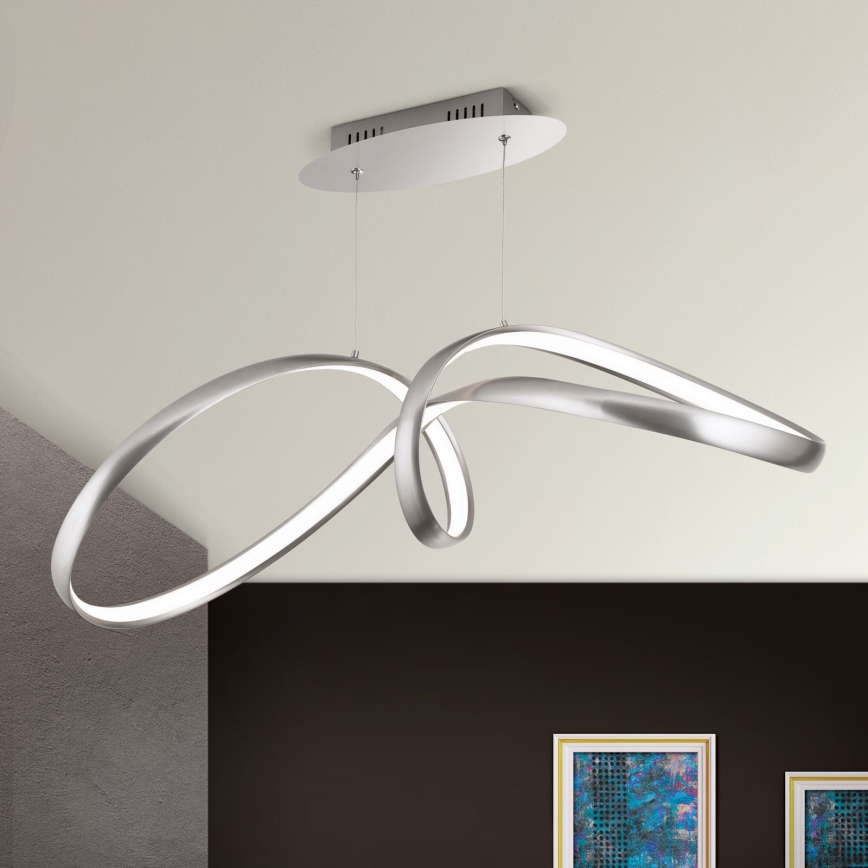 Lampadario dimmerabile a LED su cavo CIRCUS LED/36W/230V argento
