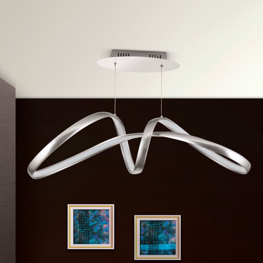 Lampadario dimmerabile a LED su cavo CIRCUS LED/36W/230V argento