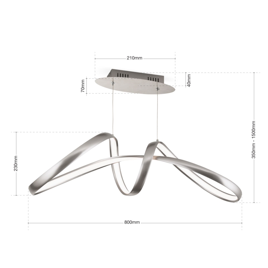 Lampadario dimmerabile a LED su cavo CIRCUS LED/36W/230V argento