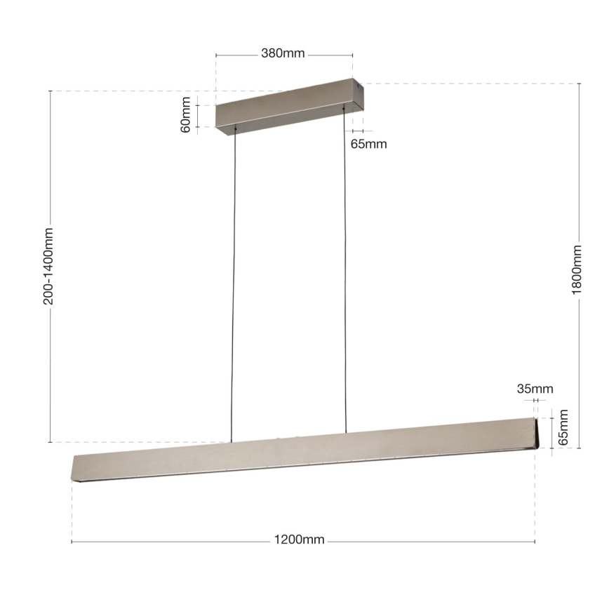 Lampadario dimmerabile a LED su cavo TARA LED/44W/230V 2700/3800/4500/5700K cromo opaco