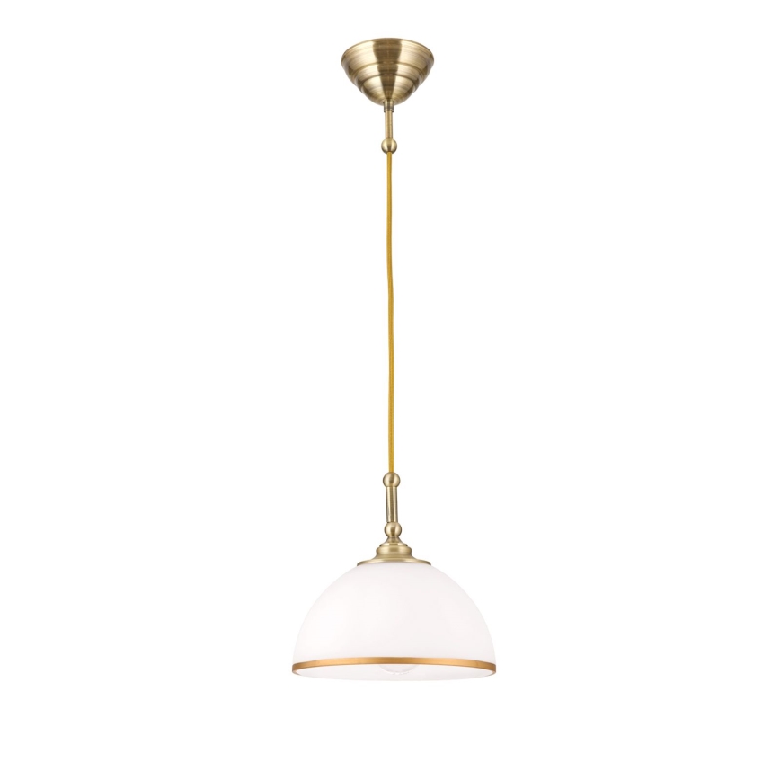 Suspension filaire OLD LAMP 1xE27/40W/230V blanc/laiton