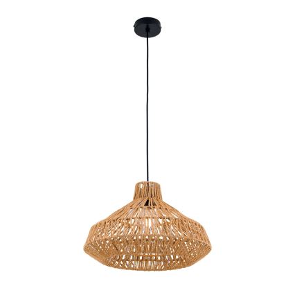 Lampadario a sospensione con filo BASKET 1xE27/40W/230V diametro 40 cm canapa