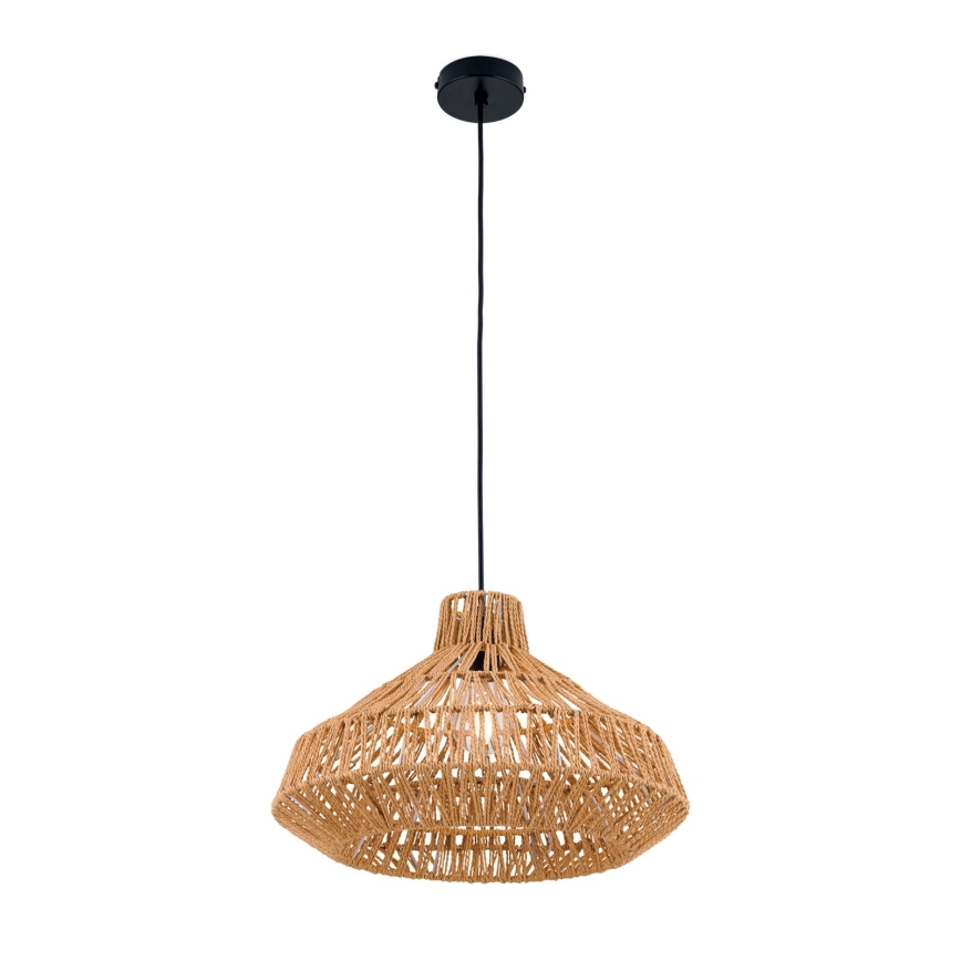 Lampadario a sospensione con filo BASKET 1xE27/40W/230V diametro 40 cm canapa