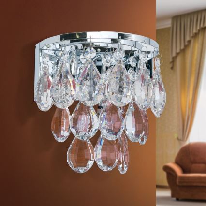 Kristall-Wandleuchte CELESTE 2xG9/40W/230V glänzendes Chrom