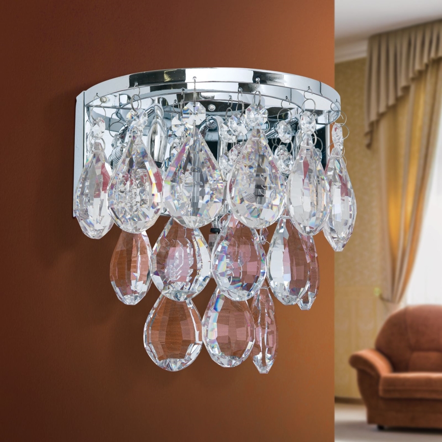 Kristall-Wandleuchte CELESTE 2xG9/40W/230V glänzendes Chrom