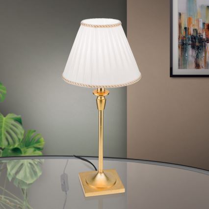 Lampada da tavolo FONSA 1xE27/60W/230V 61 cm bianco/oro