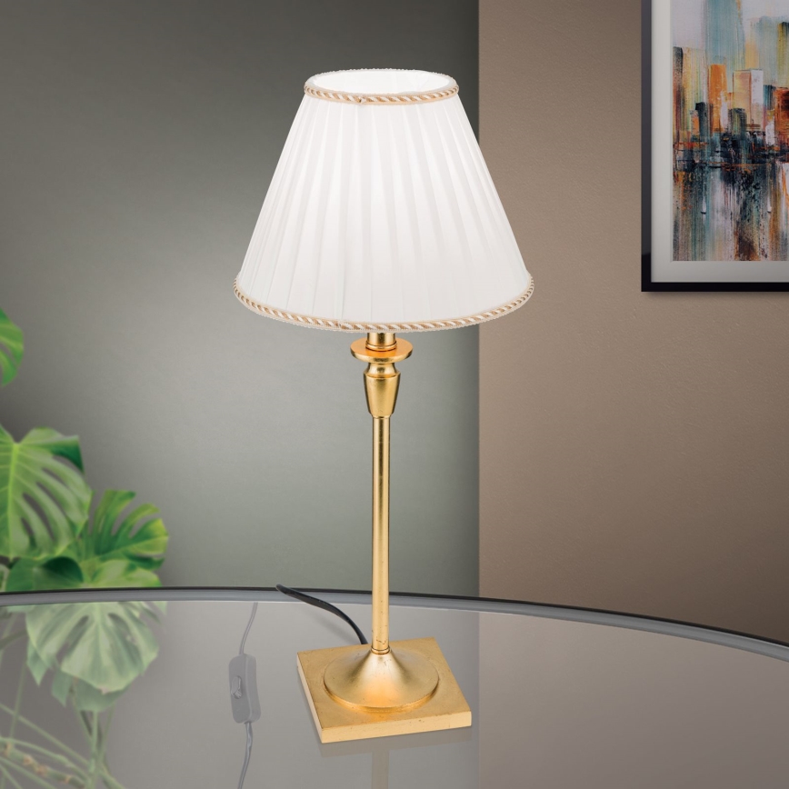 Lampada da tavolo FONSA 1xE27/60W/230V 61 cm bianco/oro