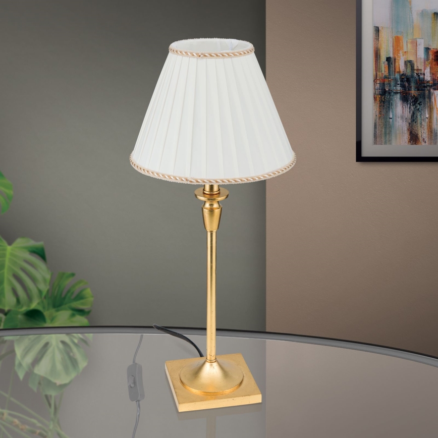 Lampada da tavolo FONSA 1xE27/60W/230V 61 cm bianco/oro