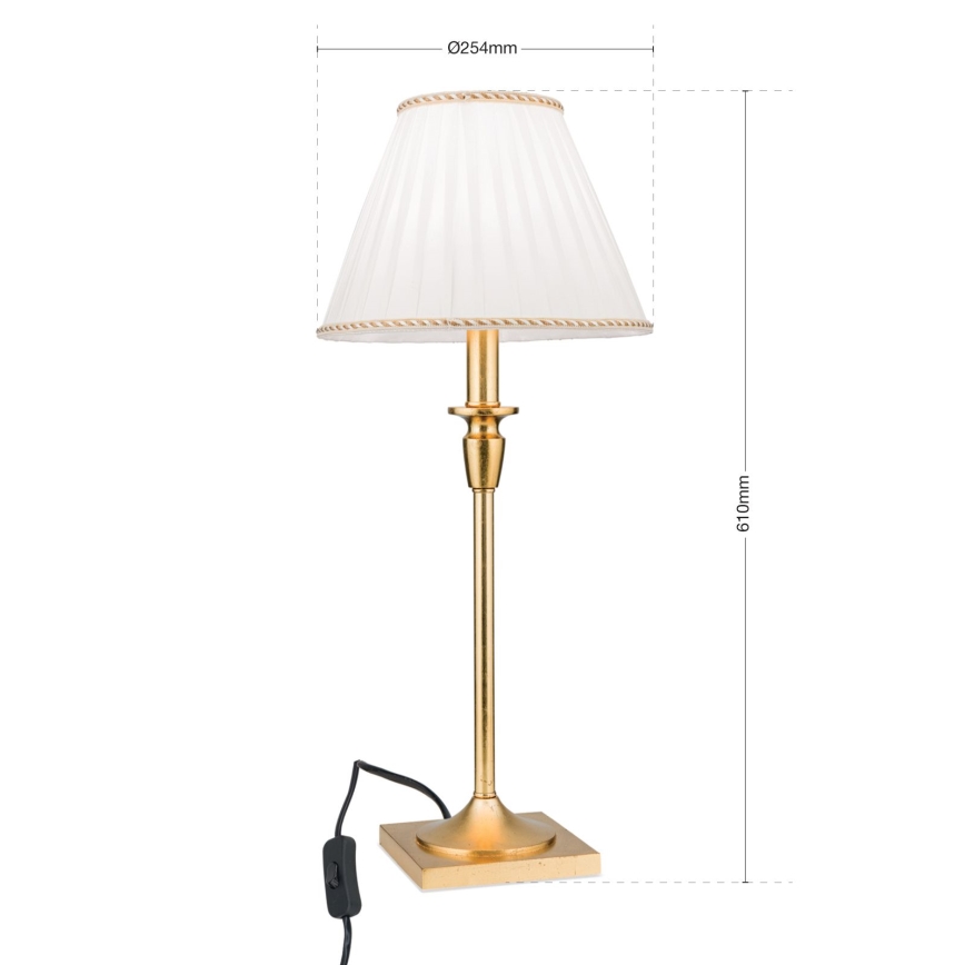 Lampada da tavolo FONSA 1xE27/60W/230V 61 cm bianco/oro
