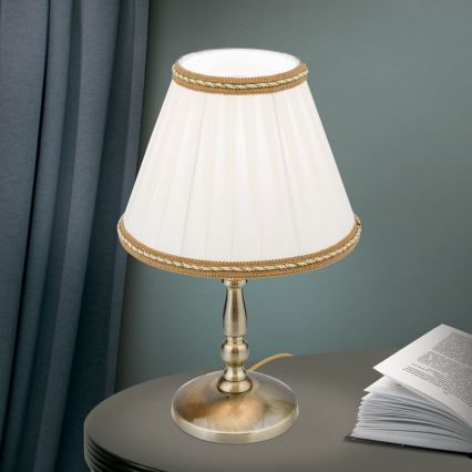 Lampe de table TONIA 1xE27/60W/230V d. 25 cm blanc/bronze