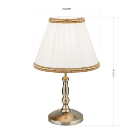 Lampe de table TONIA 1xE27/60W/230V d. 25 cm blanc/bronze