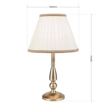 Lampada da tavolo TONIA 1xE27/60W/230V diametro 30 cm bianco/bronzo