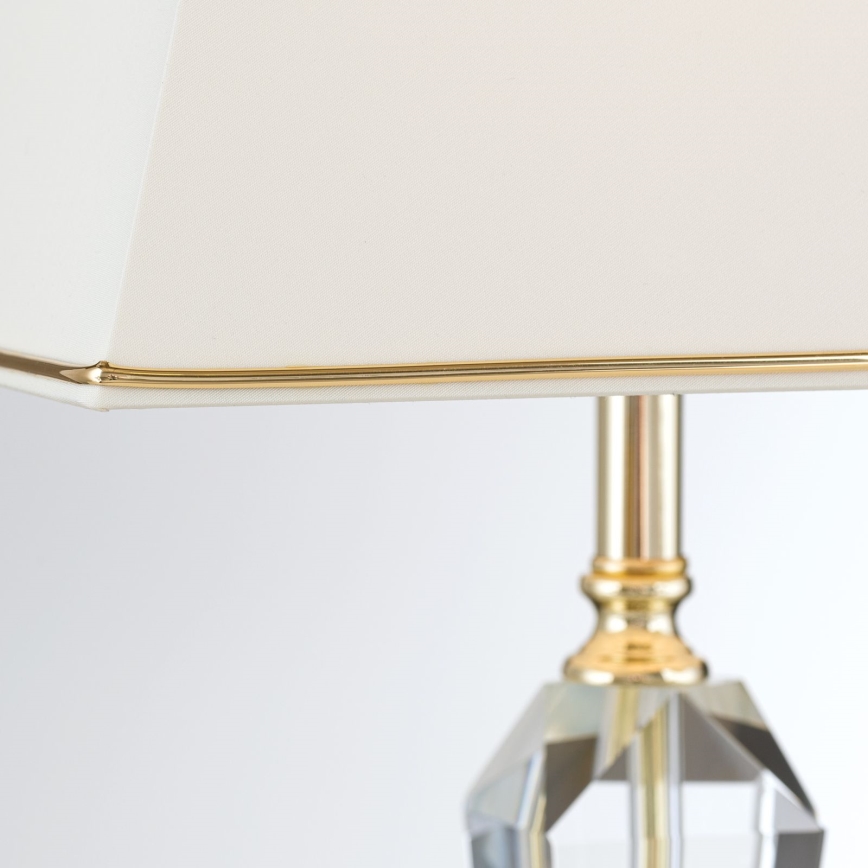 Lampada da tavolo di cristallo VERONIQUE 1xE27/60W/230V color crema/limpido