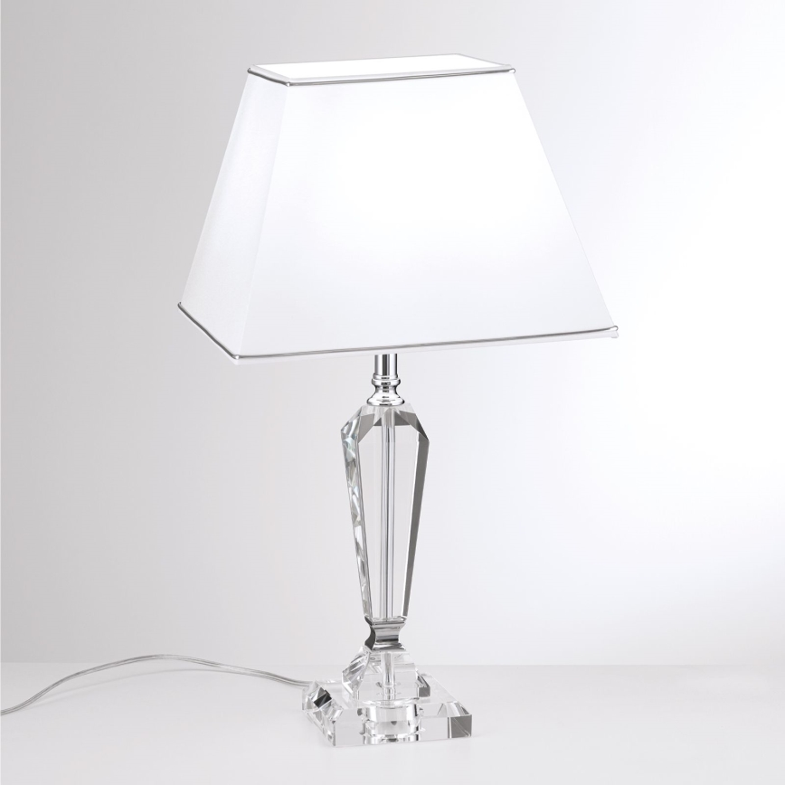 Lampe de table en cristal VERONIQUE 1xE27/60W/230V blanc/transparent