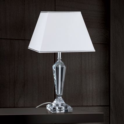 Lampe de table en cristal VERONIQUE 1xE27/60W/230V blanc/transparent