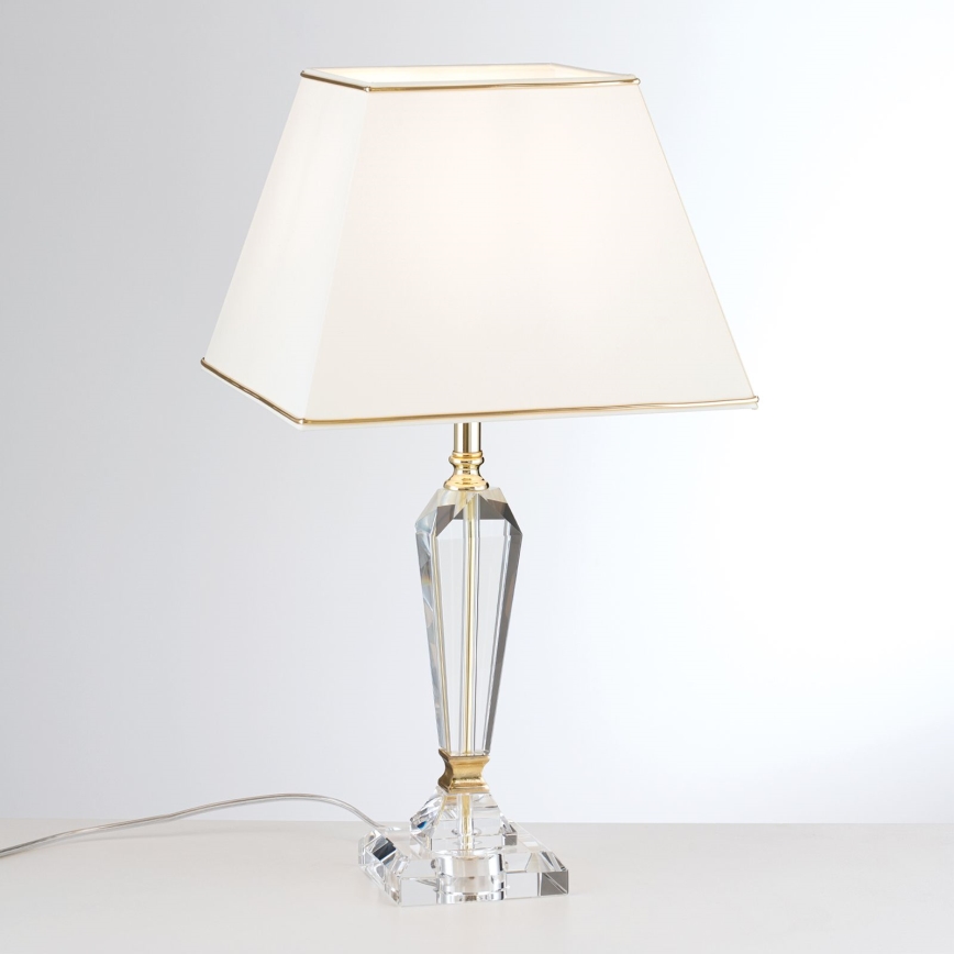 Lampe de table en cristal VERONIQUE 1xE27/60W/230V crème/transparent