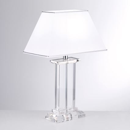 Lampe de table en cristal VERONIQUE 1xE27/60W/230V blanc/transparent