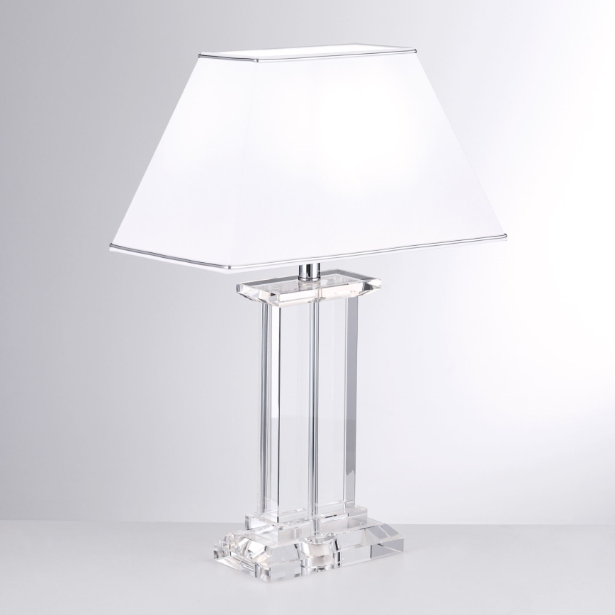 Lampe de table en cristal VERONIQUE 1xE27/60W/230V blanc/transparent